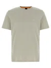 Hugo Boss Tales Mens Cotton-jersey T-shirt With Logo Patch In Beige