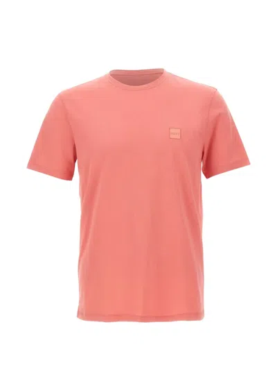 Hugo Boss Tales Tonal Logo T-shirt In Pink