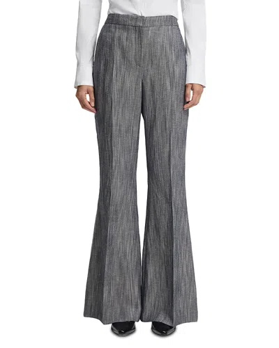 Hugo Boss Boss Talifia Sharkskin Twill Flare Trousers In Blue