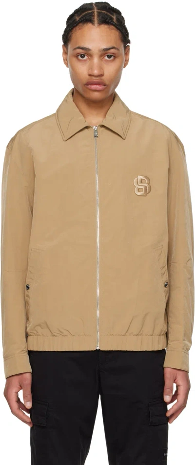 Hugo Boss Tan Double Monogram Jacket In 260-medium Beige