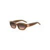 Hugo Boss Tan-acetate Sunglasses With Double B Monogram In Multi