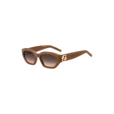 Hugo Boss Tan-acetate Sunglasses With Double B Monogram In Multi