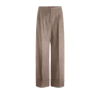 Hugo Boss Taniada Wool Wide Leg Pants In Neutral