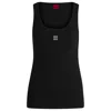 Hugo Boss Tank Top With Stacked Logo In Black