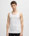 Hugo Boss Tanktop Classic Mens 3 Pack Cotton Underwear Vests With Embroidered Logos Nos In White