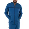 Hugo Boss Tape Inserts Zip-up Sweatshirt In Blue