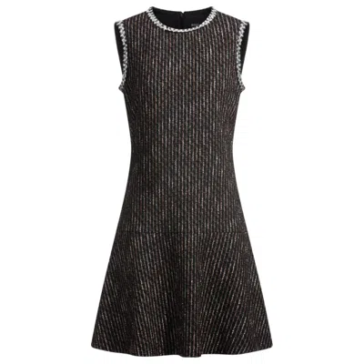 Hugo Boss Tape-trim Dress In Jersey Bouclé In Multi