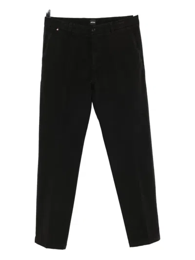 Hugo Boss Taper Trousers In Brown