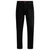 Hugo Boss Tapered-fit Jeans In Dark-blue Japanese Denim In Black