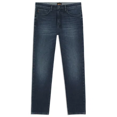Hugo Boss Tapered-fit Jeans In Blue Comfort-stretch Denim