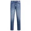 Hugo Boss Mens Boss Regular-fit Straight-leg Faded Stretch-denim Jeans In Blue