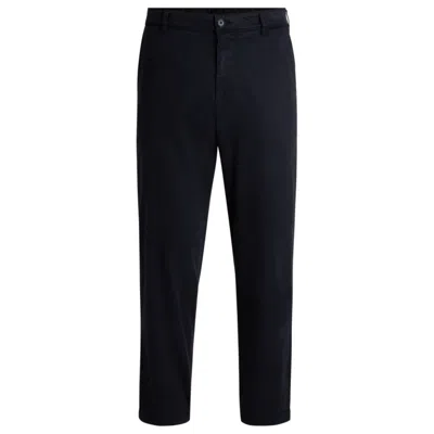HUGO BOSS TAPERED-FIT REGULAR-RISE TROUSERS IN STRETCH TWILL
