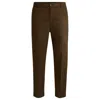 Hugo Boss Tapered-fit Regular-rise Trousers In Stretch Twill In Green