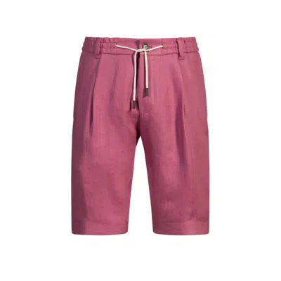 HUGO BOSS TAPERED-FIT SHORTS IN WRINKLE-RESISTANT LINEN