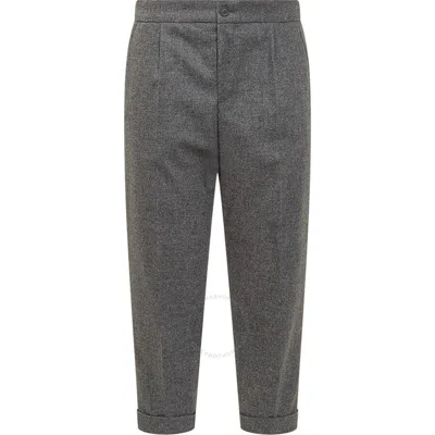 Hugo Boss Tapered-fit Stretch Flannel Trousers In Silver Tone