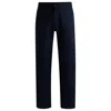 Hugo Boss Tapered-fit Trousers In A Linen Blend In Blue