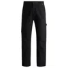 Hugo Boss Tapered-fit Trousers In Cotton Canvas In Black