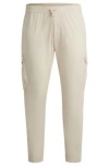 Hugo Boss Tapered-fit Trousers In Easy-iron Stretch Poplin In White