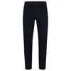 Hugo Boss Tapered-fit Trousers In Honeycomb-structured Stretch Cotton In Blue