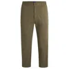 Hugo Boss Tapered-fit Trousers In Stretch-cotton Twill In Green