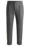 Hugo Boss Tapered-fit Trousers In Stretch Flannel In Silver