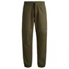 Hugo Boss Tapered-fit Trousers In Structured Cotton In Green