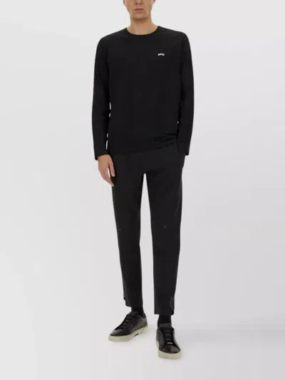 Hugo Boss Tapered Leg Ankle Length Trousers In Technical Fabric