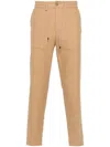 Hugo Boss Tapered-leg Drawstring Trousers In Braun