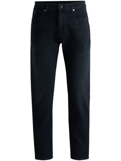 Hugo Boss Regular-fit Jeans In Blue-black Super-soft Denim In Navy