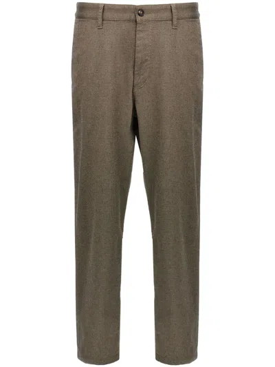 Hugo Boss Tapered-leg Trousers In Brown