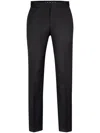 Hugo Boss Tapered-leg Virgin Wool Trousers In Black