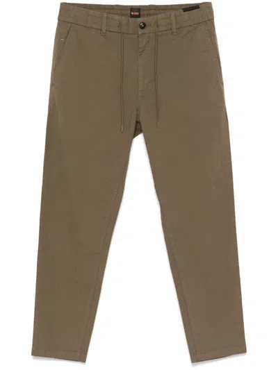 Hugo Boss Tapered Trousers In Grün