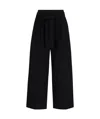 Hugo Boss Women's Tapered-fit Wide-leg Trousers With Fabric Belt In Black