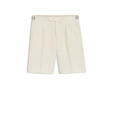 Hugo Boss Tapered-fit Shorts In Linen Twill In Neutral