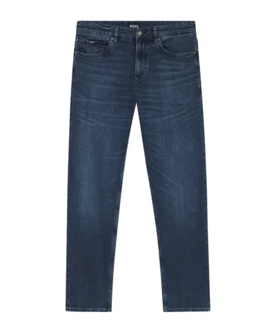 Hugo Boss Tapered-leg Jeans In Blue
