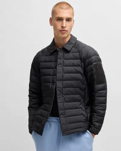 Hugo Boss Taranis Mens Water-repellent Jacket With Lightweight Insulation In Black