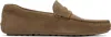 Hugo Boss Taupe Portuguese-crafted Suede Loafers In 260-medium Beige