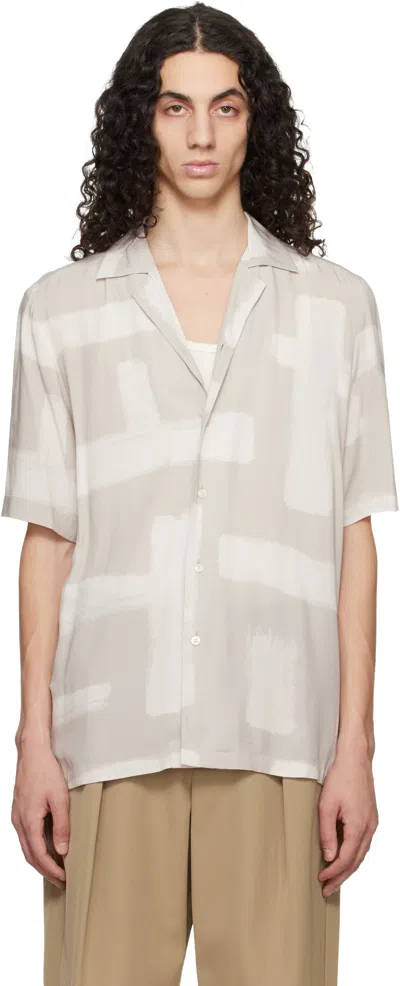 Hugo Boss Taupe Regular-fit Maxi Print Shirt