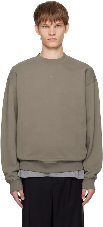Hugo Boss Taupe Relaxed-fit Sweatshirt In Green