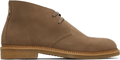 Hugo Boss Taupe Suede Desert Boots In Brown