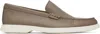Hugo Boss Taupe Tumbled-leather Loafers In 260-medium Beige