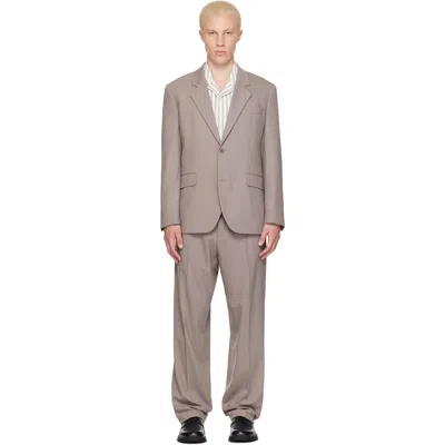Hugo Boss Taupe Two-piece Modern-fit Stretch Twill Suit In Brown