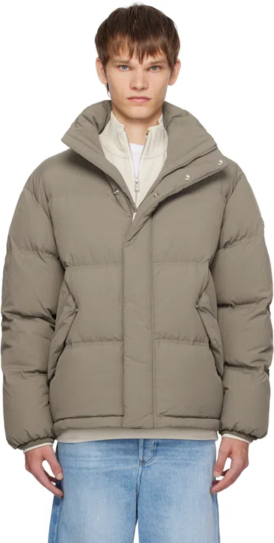 Hugo Boss Taupe Water-repellent Down Jacket In Gray