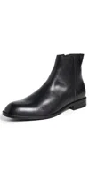 Hugo Boss Leather Ankle Boots In Black