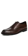 Hugo Boss Tayil Smooth Leather Oxford Shoes Dark Brown In Brown