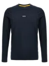 Hugo Boss Stretch-cotton Regular-fit T-shirt With Contrast Logo In Blue