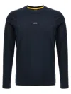 Hugo Boss Stretch-cotton Regular-fit T-shirt With Contrast Logo In Blue