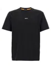 Hugo Boss Relaxed-fit T-shirt In Stretch Cotton With Logo Print In Black