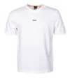 Hugo Boss Stretch-cotton Relaxed-fit T-shirt With Logo Prints In White
