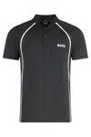 Hugo Boss Active Slim-fit Polo Shirt In Super-stretch Mesh In Black
